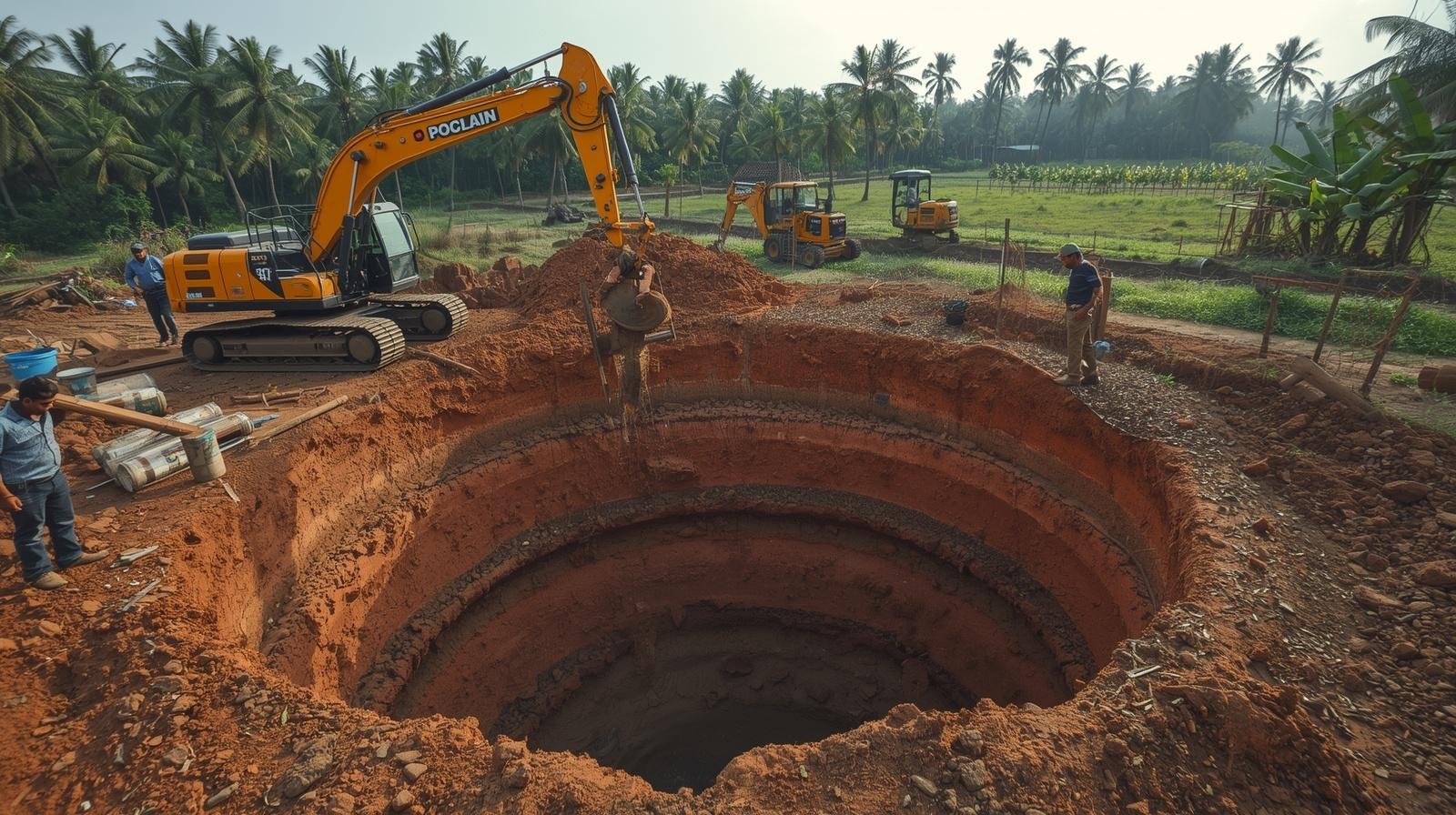 Well deepening project in Erode – before and after