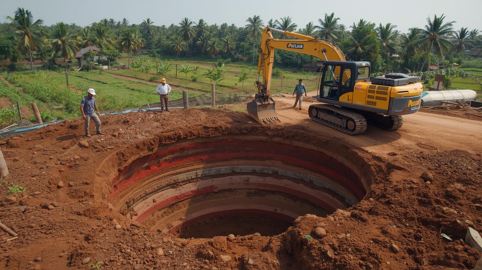 Farm pond excavation in Dharmapuri – 100x100 feet
