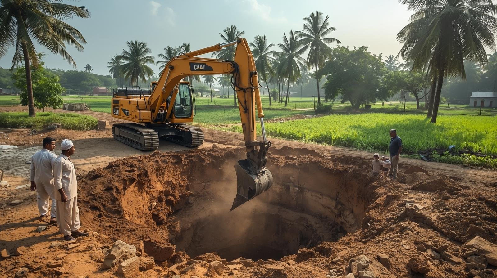 Rock breaking job in Krishnagiri – hard rock cleared