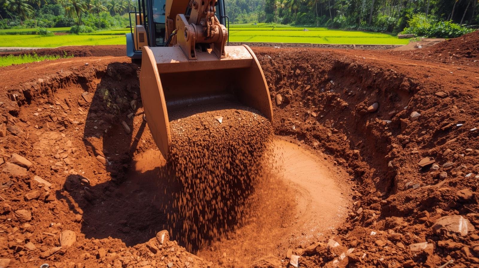 Rock breaking completed site in Krishnagiri